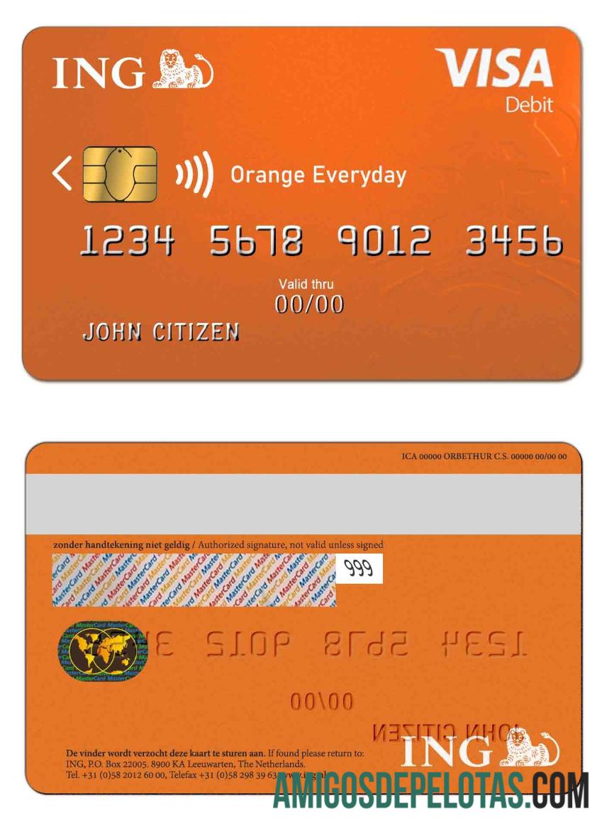 Netherlands ING Orange VISA download for verification